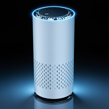 Purificador de aire portátil blanco para coche con luz azul